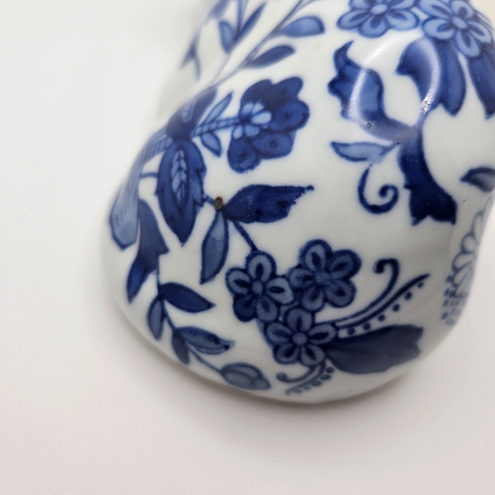Vintage Seymour Mann‎ China Blue Porcelain Cat Figurine Floral Delft Style - Picture 6 of 10
